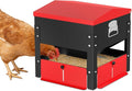 80lb Automatic Metal Chicken Feeder,Heavy Duty Portable Gravity Chicken Feeder Box with Weatherproof Lid, No Waste Predator-Proof Poultry Feeder with Lockable Access Door for Ducks, Geese