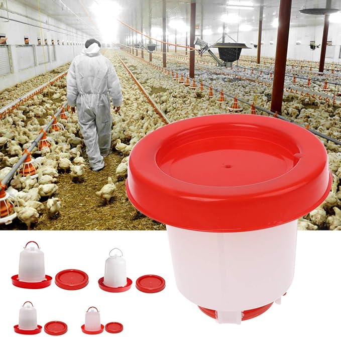 Chicken Feeder Waterer Baby Chick Drinker Feeder with Carrying Handle Capacity 1.5 L Chicken Water Feeder Pet Supplies