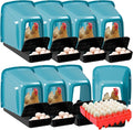 Roll Away Chicken Nesting Box with Egg Holder Tray, Plastic Hen Laying Box for Chicken Coop, Automatic Egg Collection Nest Box, Wall Mounted Nesting Boxes for Chickens, Easy Clean - Green 8 Pack