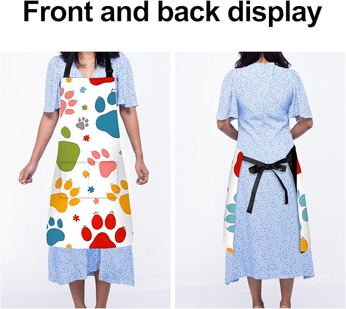 Apron Adjustable Waterproof with Two Deep Pockets Wowen men for Summer BBQ Pool Parties & Resorts