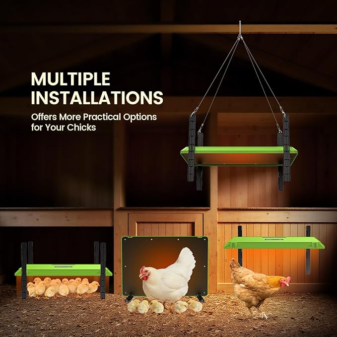 Smart Chick Brooder Heating Plate,12"x16" Adjustable Chicken Coop Heater for 20 Baby Chicks,75 Watts Chick Heater Adaptable to Timer and Temp Controllers for Keeping Poultry Warm,UL-Compliant