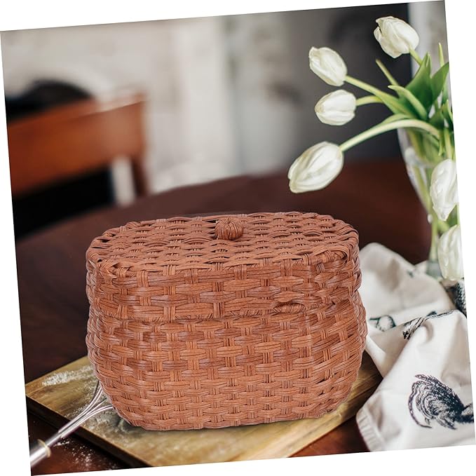 Cabilock Farmhouse Egg Basket Vintage Handwoven Decorative Egg Holder Natural Rattan Material Countertop Storage for Chicken Retro Kitchen Decor