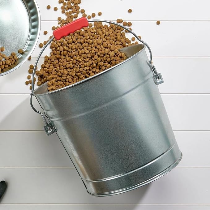 6-Gallon Galvanized Steel Storage Can with Locking Lid - Airtight Metal Container