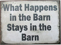 Farmisms 4x3 Inspirational Wooden Rustic Country Signs for Country Farm Living -What Happens in The Barn Stays in The Barn
