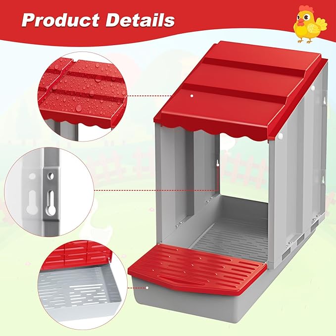 Chicken Nesting Box,1 Hole Nesting Box for Chicken Coop, Rolling Egg Collection and Protection Nesting Boxes