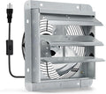7 Inch Shutter Exhaust Fan, Wall Mount Attic Fan with Power Cord for Greenhouses, Sheds, Garages, Chicken Coops, Barns Ventilation, 760 CFM