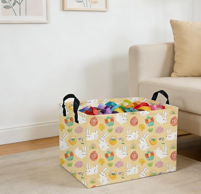 Rectangle Easter Baskets Kids Baskets Cute Storage Bin Organizer Box for Room Decor Gift Basket