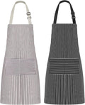 Syntus Adjustable Bib Apron with 2 Pockets Cooking Kitchen Aprons for Women Men Chef