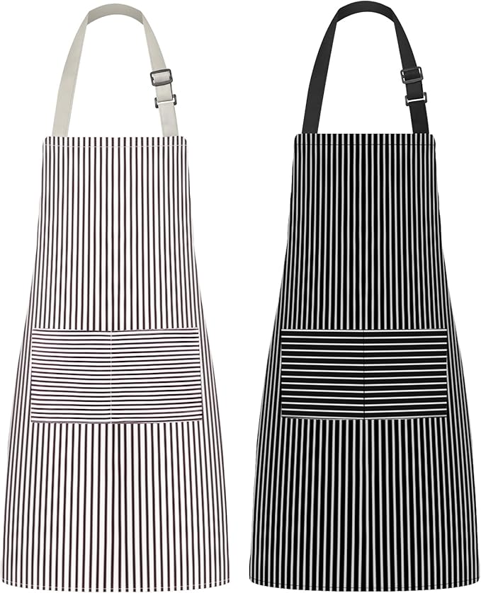 Syntus Adjustable Bib Apron with 2 Pockets Cooking Kitchen Aprons for Women Men Chef