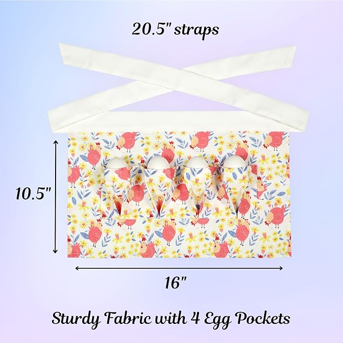 Plum Hill Chicken Egg Collecting Apron - Egg Gathering Aprons for Toddlers and Little Kids - Child Egg Apron for Fresh Eggs