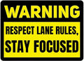 Vintage Metal Sign RESPECT LANE RULES, STAY FOCUSED Tin Sign Retro Wall Decor For Home Coffee Bar Funny Aluminum Sign 8x12 inch