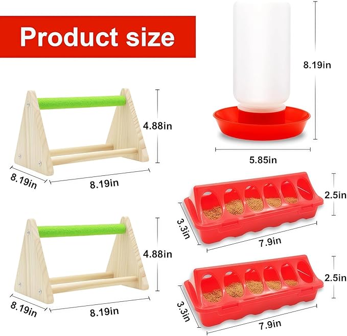 Chick Feeder and Waterer Kit with 75W Heat Lamp, Starter Kit for Brooder, Baby Chicken Supplies for Baby Chick, Duck and Quail