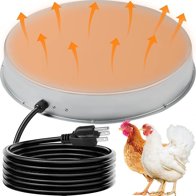 Poultry Chicken Water Heater: Chicken Water Heater Base for Winter, for Plastic/Metal Poultry Watere Under 6 Gallons, Heated Waterer for Chickens 125W