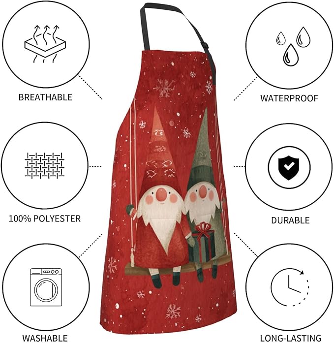 Shark Jumping Home Aprons 2 Pockets 33"×28" for Men Women, Ocean Sea Waterproof Kitchen Cooking Bib
