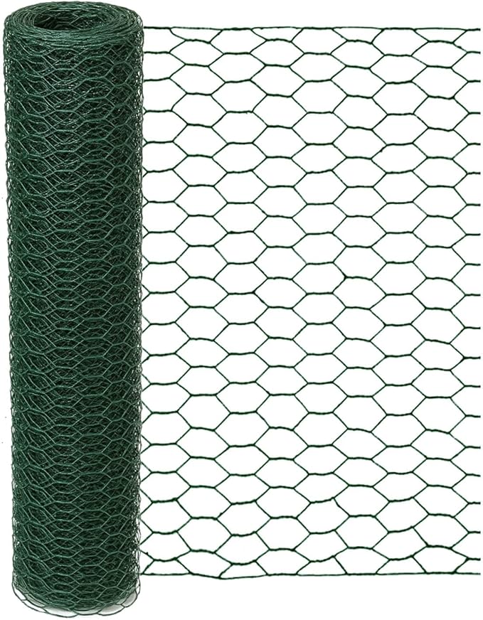 vensovo Garden Poultry Green Chicken Wire - 16.5 '' × 315 '' Chicken Wire Floral for Crafts, Garden Fence Animal Barrier, 1 inch Mesh Poultry Netting Fence, Pet/Rabbit/Chicken Wire Fencing