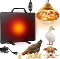VIHOSE 2 Pcs 350 W Carbon Fiber Chicken Coop Brooder Heat Lamp, 160 W Radiant Heat Flat Panel Chicken Coop Heaters with Adjustable Temperature Controller, for Chick, Duck, Rabbit Dog and Poultry