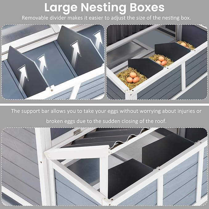 U-MAX 56" Chicken Coop, Large Wooden Chicken Cage Hen House, Outdoor Yard Poultry Pet Hutch for Small Animal Coops with Nesting Box