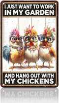 Funny Chicken Signs Garden And Hang Out With My Chickens Aluminium Sign Metal Chicken Signs Decor Home Ktichen Farm Are Wall 12x16 Inch Vintage Chicken Signs For Coop Metal Tin Signs Poster