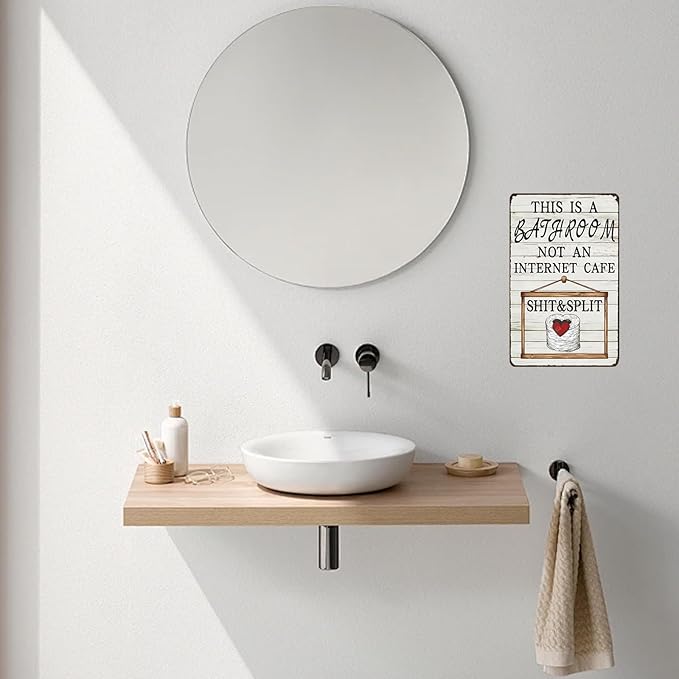 Funny Metal Sign This Is A Bathroom Not An Internet Cafe Tin Sign Retro Wall Decor for Home Bathroom Toilet 12×8 Inch