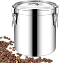 Airtight Food Storage Containers, 20cm Stainless Steel Rustproof Bin, 6L Kitchen Organization for Rice Grain Cereal Sugar Snack Oil Milk, 7.87 Inch Large Metal Canister, Home Apartment Pantry, 1pc