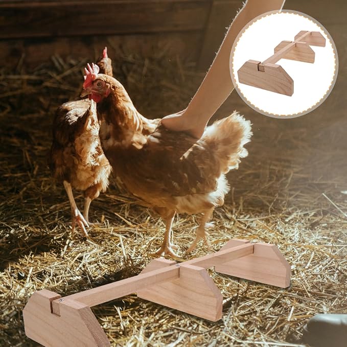 SUPVOX Wooden Chicken Perch for Coop Natural Smooth Roosting Bar Hen Standing Perch 15.74X5.90X2.55In Suitable for Large Birds and Hens