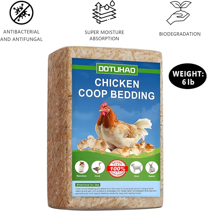 Pine Shavings | Wood Shavings | Chicken Coop Bedding | All Natural | Chicken Coop | Chickens Bedding | Pet Beddings | Small Animal Beddings | Odor Contro (6 LB)