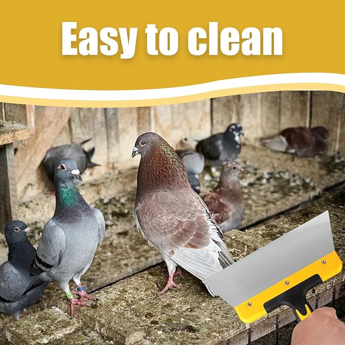 Cunguv Large Pigeon Droppings Scraper Birds Poop Remover Stainless Steel for Coop