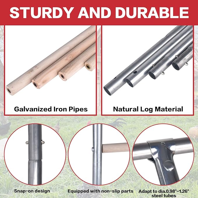 2PCS Chicken Perch,55''L x 41''W Large Chicken Roost,Sturdy Chicken Roosting Bars for Backyard Poultry,Large Perch for Coop Easy to Assemble,Roosting Bars for Chickens in Coop Rest and Fun