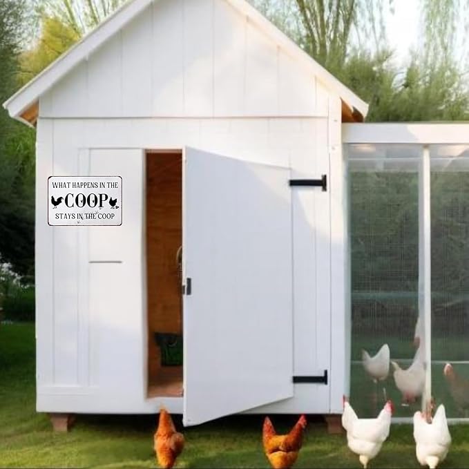 Chicken Decor for Coop Funny Outdoor Vintage Metal Chicken Signs