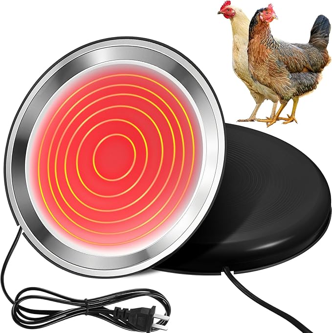 Chicken Water Heater for Winter Chicken Heated Waterer Base 110v 38w Surface Temperature Can Reach About 140 Fahrenheit Degree Poultry Drinker Electric Water Base(9.06 x 9.06 Inches,Black)