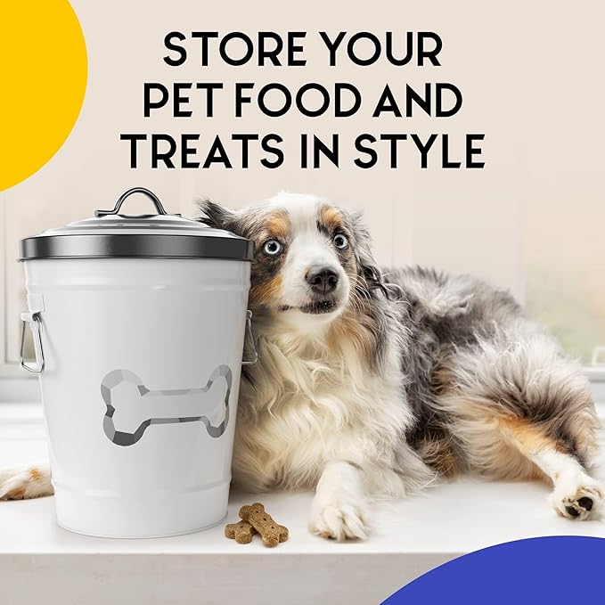 Amici Pet Bone, , Zentangle Pet Food Large Metal Storage Bin, Small