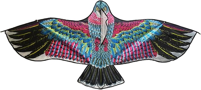 PESTEZE USA Red Eagle Kite 60x28 Inch. EZ to Fly Fun. Provides Humane Bird Deterrence in Yards & Farms. Protects Vegetables, Fruits & Crops from Pest Birds & Critters