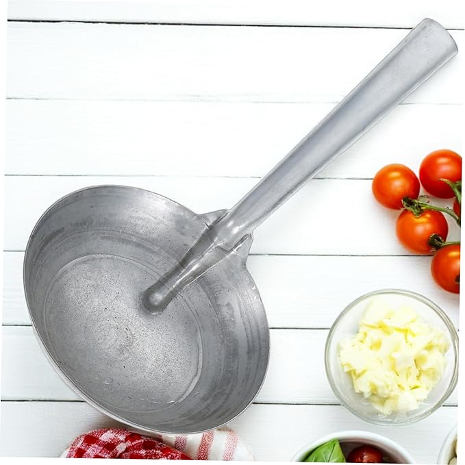 ibasenice Iron Spoon Water Scoop Metal Handle Ladle Heavy Duty Feed Shovel for Farming and Garden