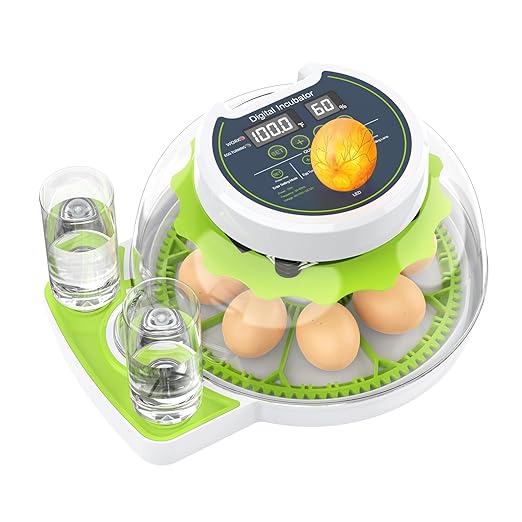 8 Egg Incubator with Automatic Egg Turning, Temperature & Humidity Control, Egg Candler, Mini Digital Incubator for Hatching Chicken Duck Quail Goose Bird – Home & Classroom Use