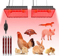 2 PACKS Chicken Coop Heater, Aluminum Brooder Heater Lamp for 30 Chicks or Duckling, 4*250 Watts Heating Plate Lamp Tube with 2 Adjustable Temperature & 8 feet Iron Chain for Amphibians Livestock, Pet