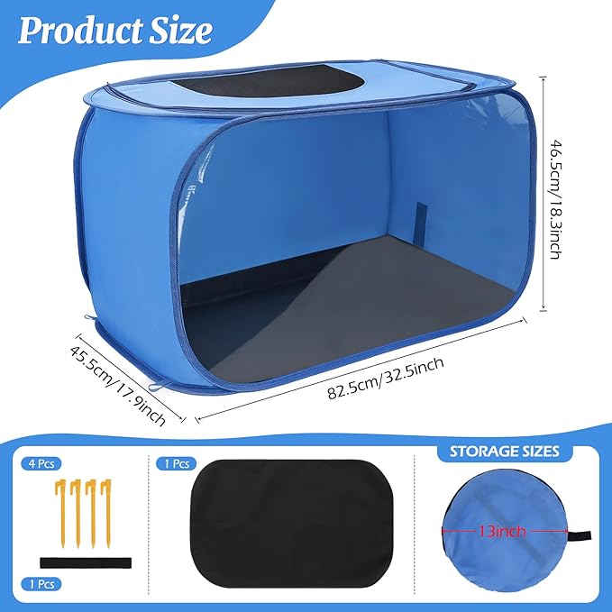 Chicken Brooder Box for Chicks, Pop Up Chick Brooder Kit with Clear Window, Waterproof Mat & Storage Bag, Square Indoor Outdoor Baby Chicken Starter Kit