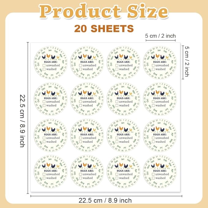 320 Pcs Funny Egg Carton Labels, 2 Inch Round from You Local Egg Dealer Farm Fresh Egg Sticker PET Adhesive Egg Packaging Sticker for Box Container Carton Farm Supplies