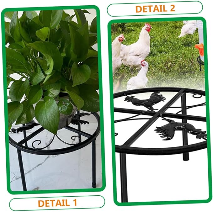 Garneck 2pcs Sturdy Metal Chicken Feeder Support Rack Coop Waterer Holder Accessories for Chick Dust Bath