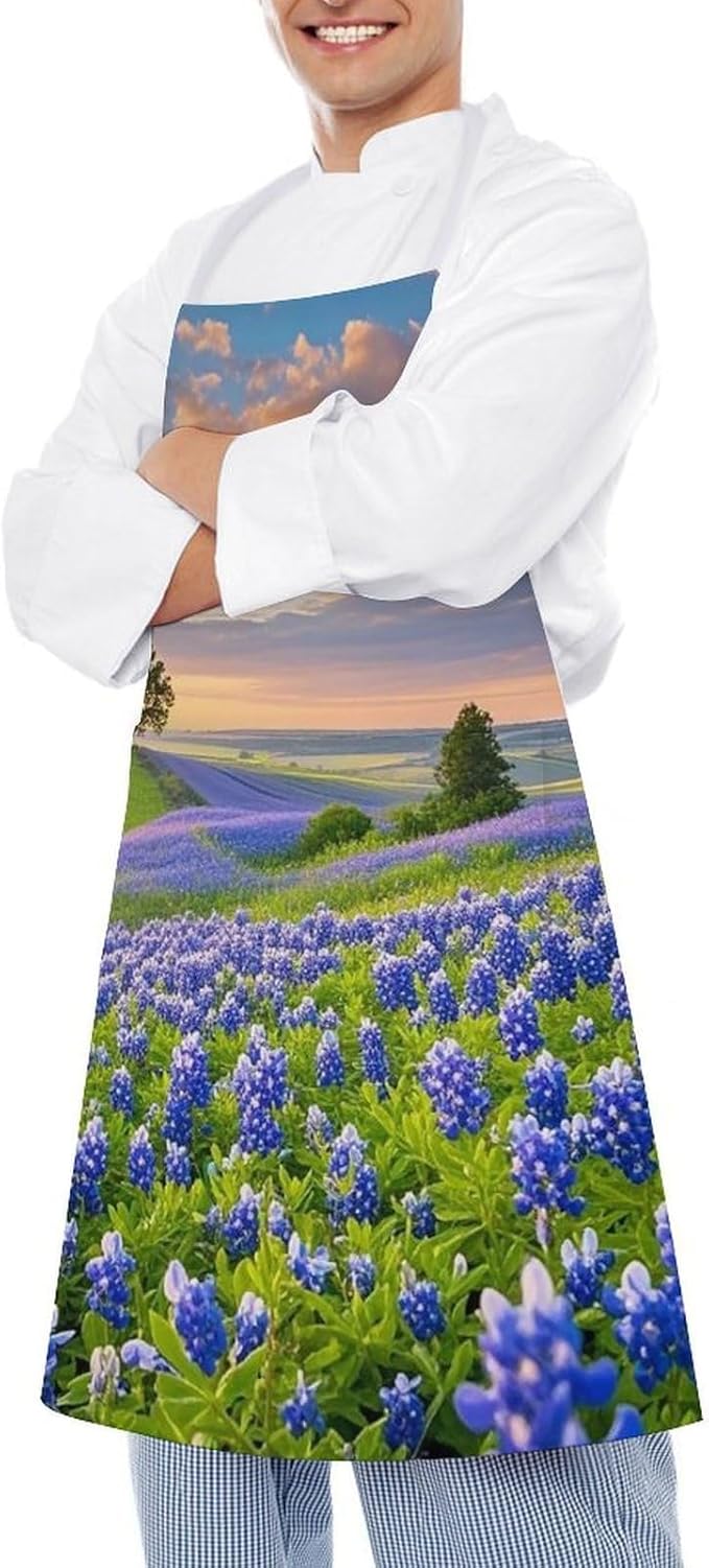Waterproof Apron Adjustable Bib Aprons with Pockets Smiling Apron Kitchen Aprons for Women Men