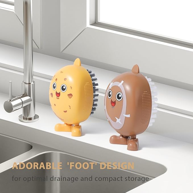 Vegetable Brush Scrubber, Potato Mushroom Scrubber Brush Cleaning Veggie Fruit Wash Cleaner for Food, 2 Pcs