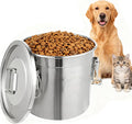 Stainless Steel Dog Food Storage Containers with Airtight Lid and Locking Clamp, Fits up to 12Lbs, Large Pet Food Storage Container Metal Pet Food Bin for Dogs, Cats & Birds Seed, Keep Fresh