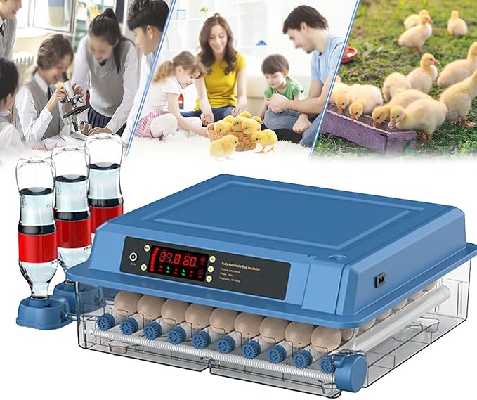 Home Incubator Egg Brooding Machine Chicken Incubator, 98-256 Eggs Incubator Automatic Turning and Hatching, Digital Incubator with Temperature Control, 98