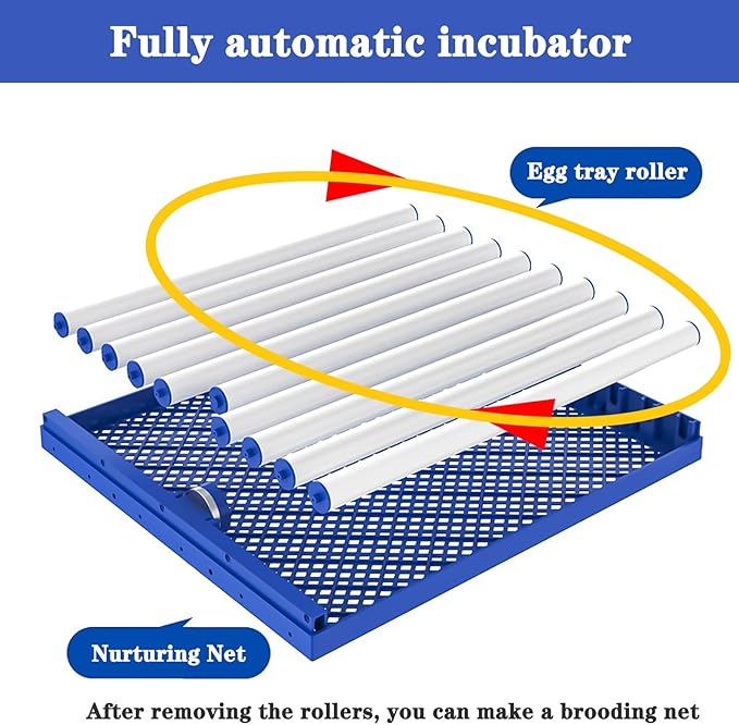 68 Egg Automatic Egg Incubator w/Smart Temp & Humidity Control,Self-Turning & Water Refill for Hatching Chicken Duck Goose Pigeon Eggs (Ac Incubator)