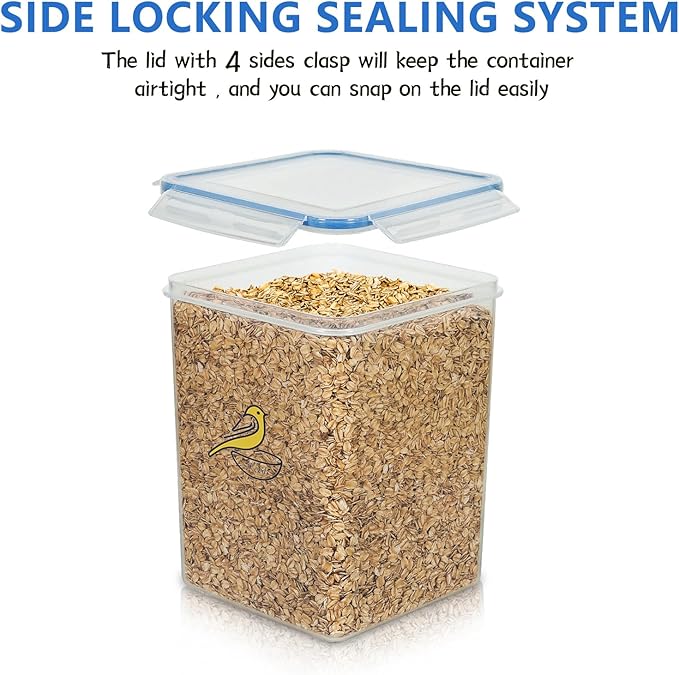 Bird Seed Storage Container,Airtight Bird Food Container-5.2L,Bird Seed Containers with Scoop,Pet Food Storage Containers for Wild Bird Seeds Dispenser |Storing Sunflower Seed|BPA Free-Blue