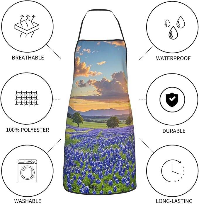 Waterproof Apron Adjustable Bib for Women Men Tractor farm Cooking Aprons Chef Bibs with 2 Pocket
