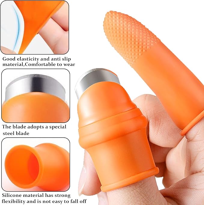14 PCS Gardening Silicone Thumb Knife Harvesting Tool,Vegetable Fruit Picking Knife,Garden Cutter Tools for Trimming Plant Farm Tomatoes Orchard Oranges Citrus