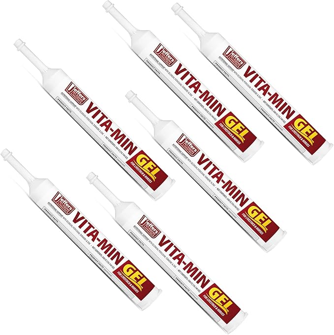 Jeffers Vita-Min Gel with Vitamin E, B12, Selenium, Zinc & Biotin, Oral Nutritional Gel for Gut Health, Appetite & Breeding Season Support, Livestock Supplement for Goats, Cattle, Horses, Sheep & Pig