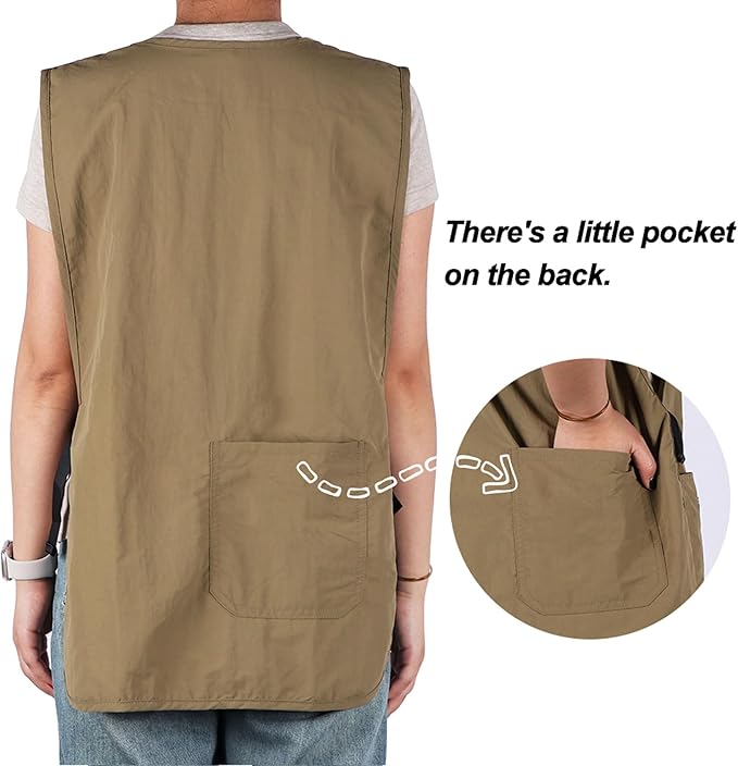 Waterproof Unisex Cobbler Apron with 4 Pockets Vest Style Ultralight Chef Waiter Work Overalls