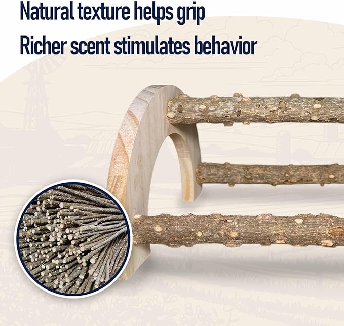 Baby Chicken Perch - Natural Wood Chick Roosting Bar for Brooder, Baby Chicken Supplies （2 Pack）