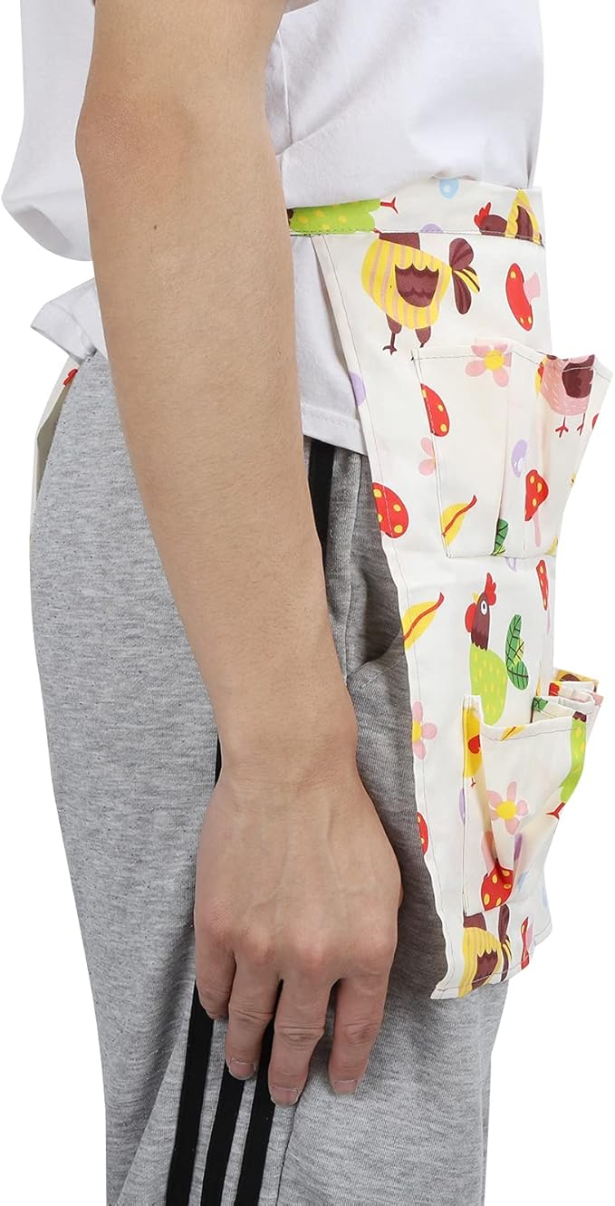 Qiilu Durable Canvas Egg Collecting Apron with Multiple Pockets for Gathering and Holding Chicken Eggs